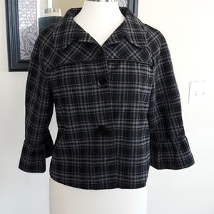 Plaid jacket with bell sleeves